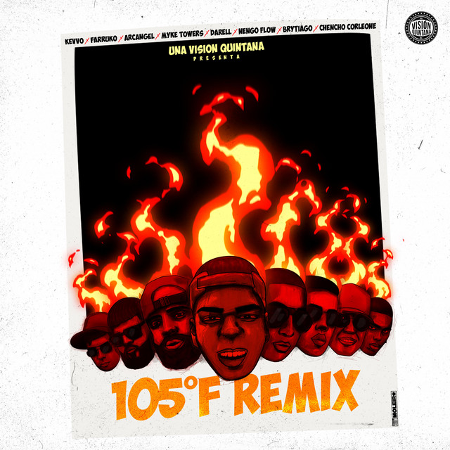 کاور آهنگ 105 F Remix از Myke Towers, Darell, Farruko, Chencho Corleone, Arcangel, Nengo Flow, Brytiago, KEVVO