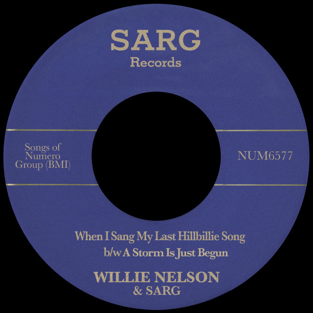 کاور آلبوم When I Sang My Last Hillbillie Song b/w A Storm Is Just Begun از Willie Nelson, Sarg