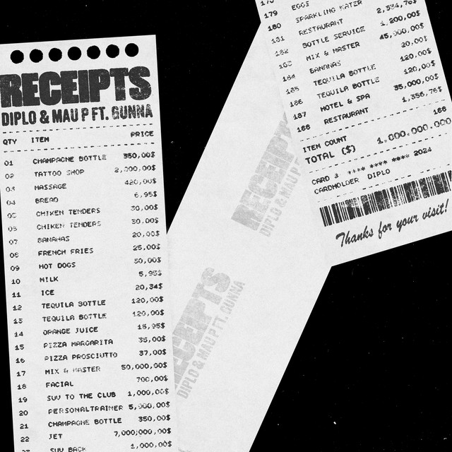 کاور آهنگ Receipts (feat. Gunna) از Gunna, Diplo, Mau P