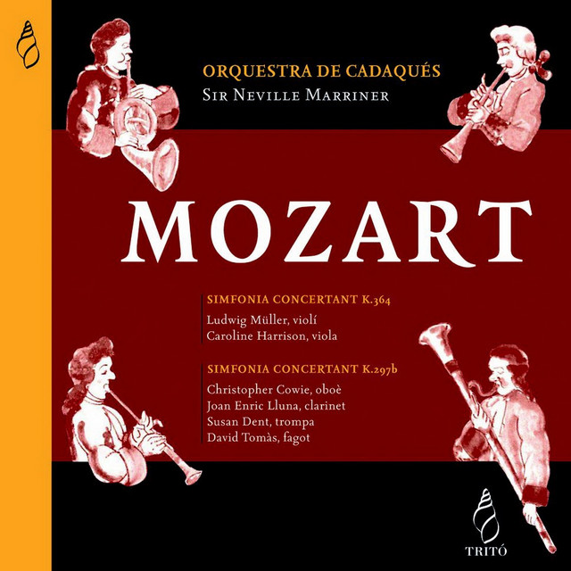 کاور آهنگ Simfonia concertant per a oboe, clarinet, trompa, fagot i orquestra in E-Flat Major, K. 297b: III. Andantino con variazioni از Wolfgang Amadeus Mozart, Sir Neville Marriner